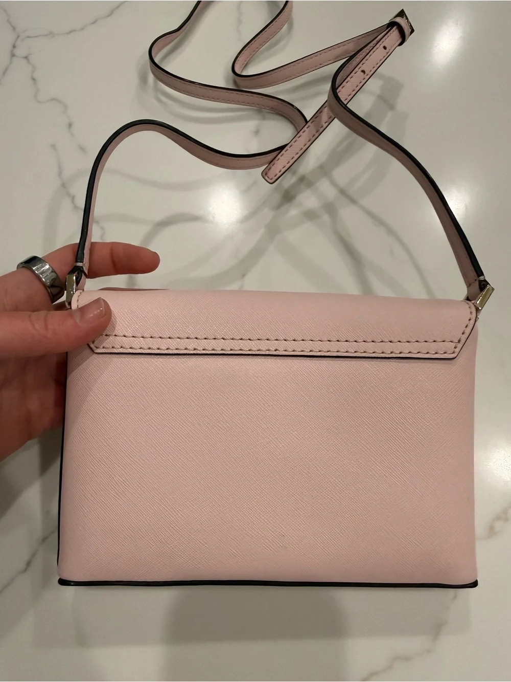 kate spade Light Pink Saffiano Crossbody Bag with Gold Accent